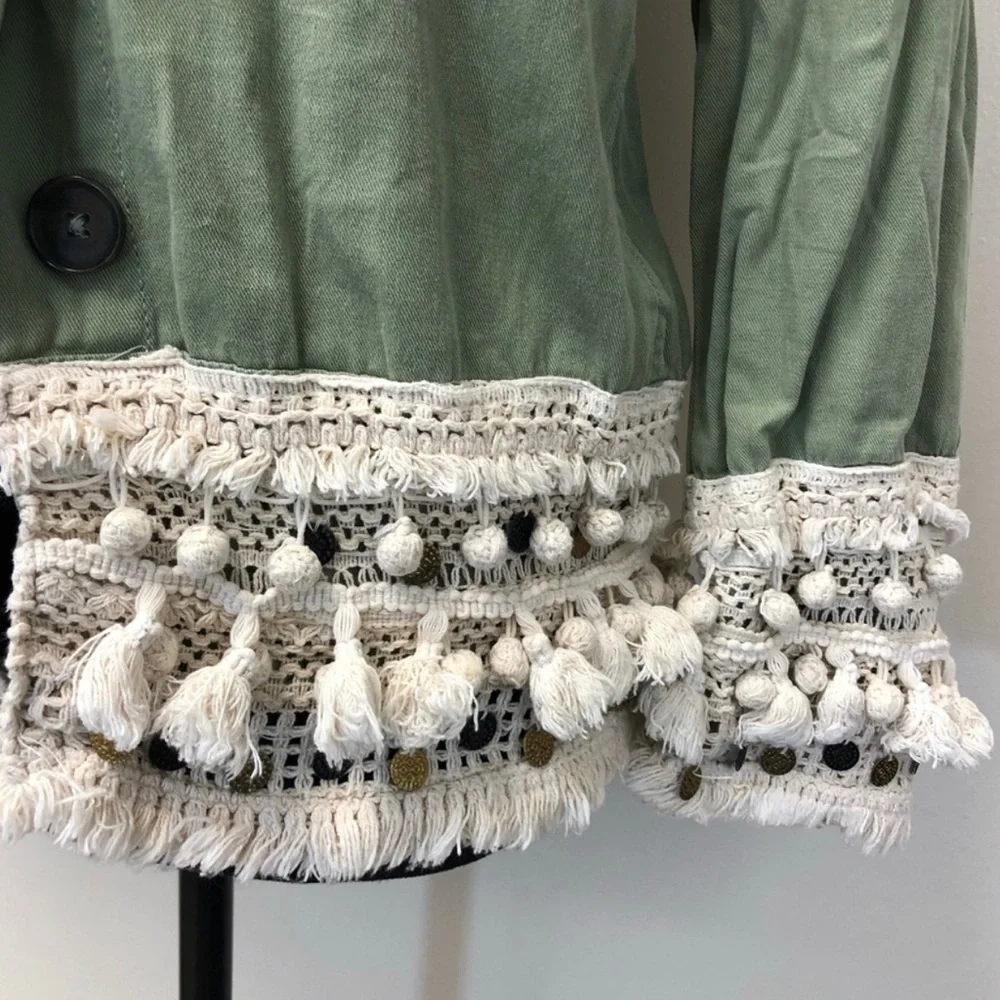 ZARA FRINGE TASSEL NICKLE JACKET SMALL - Picture 5 of 9